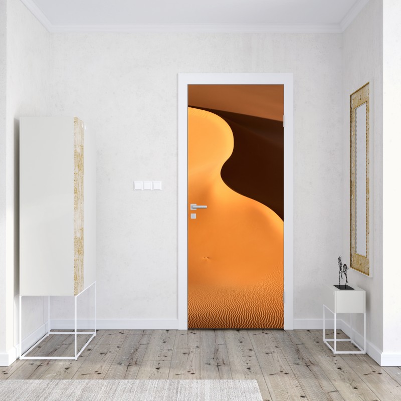 Naklejka na drzwi złote krzywizny wydmy – Wallissimo® Naklejka na drzwi złote krzywizny wydmy – Wallissimo®