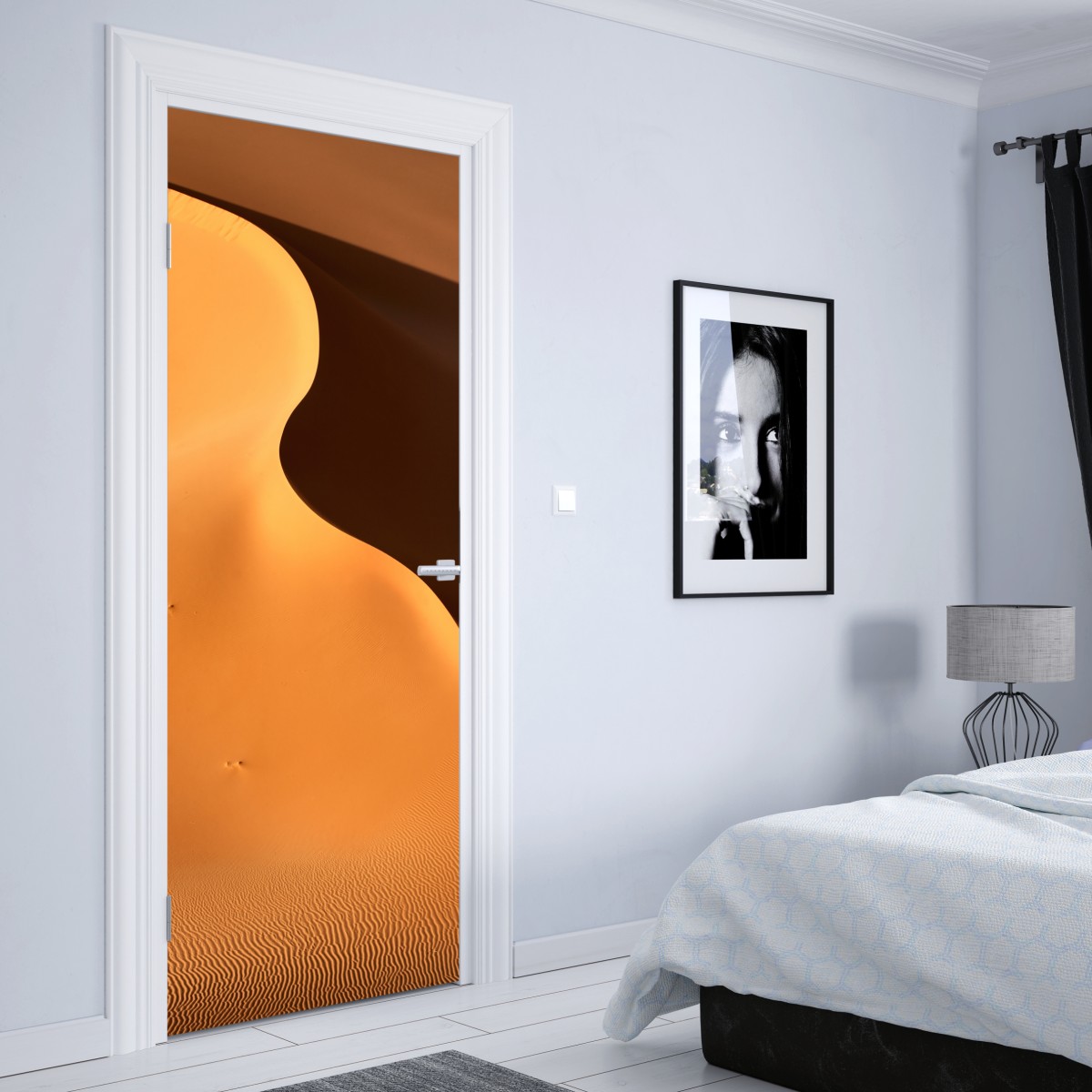 Naklejka na drzwi złote krzywizny wydmy – Wallissimo® Naklejka na drzwi złote krzywizny wydmy – Wallissimo®