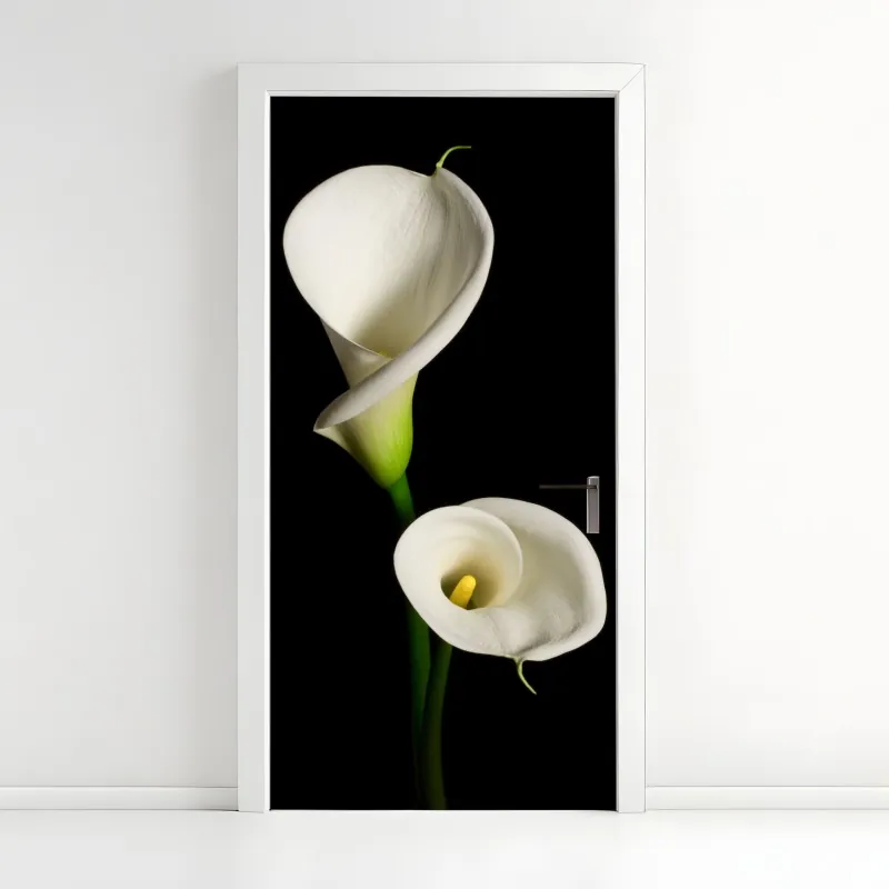 Naklejka na drzwi turkusowo-złota abstrakcyjna marmurkowa faktura – Wallissimo®