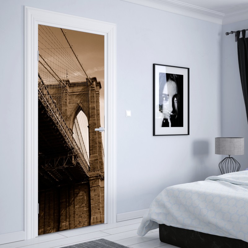 Naklejka na drzwi czarny marmur z żyłami – Wallissimo®