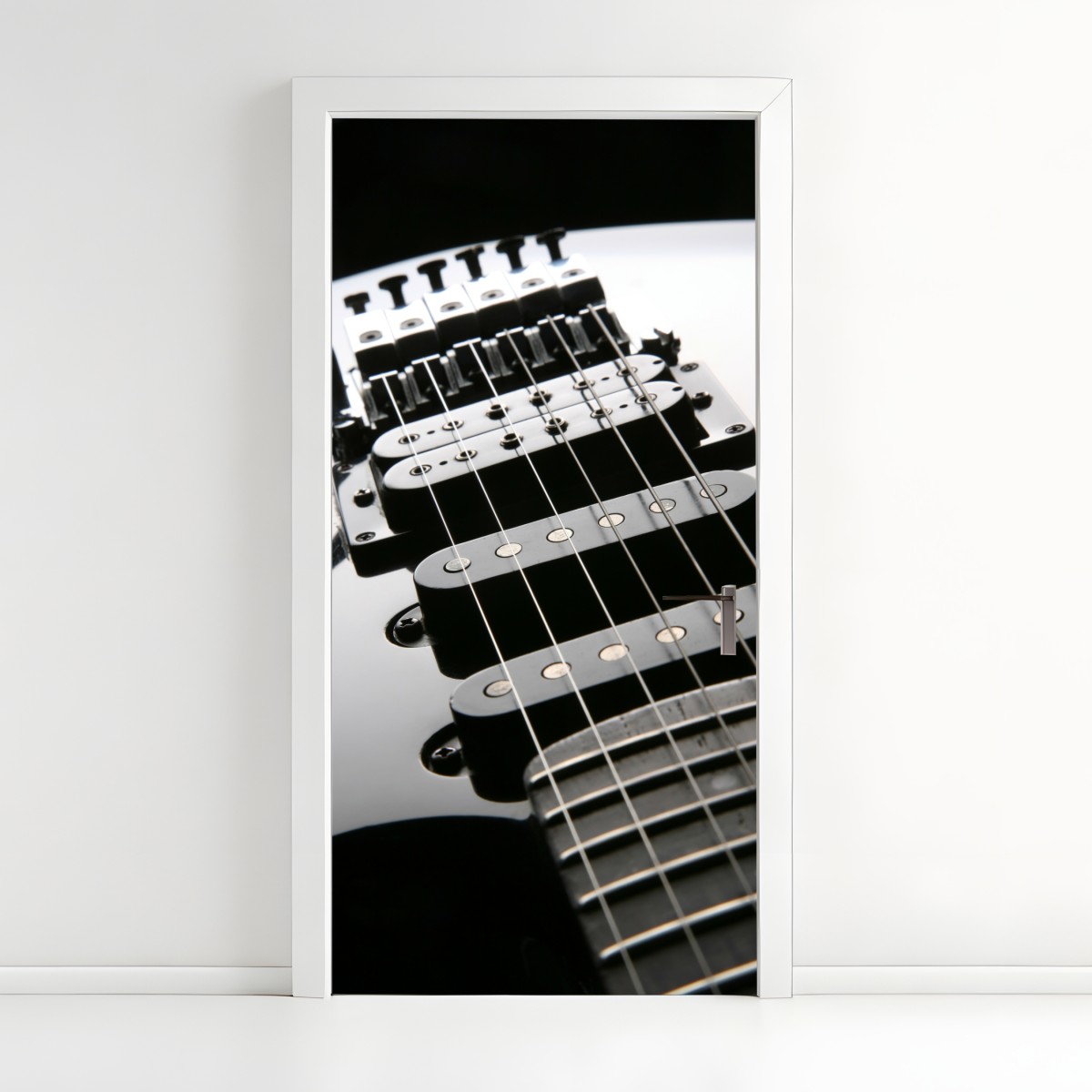 Door sticker black electric guitar close-up – Wallissimo®