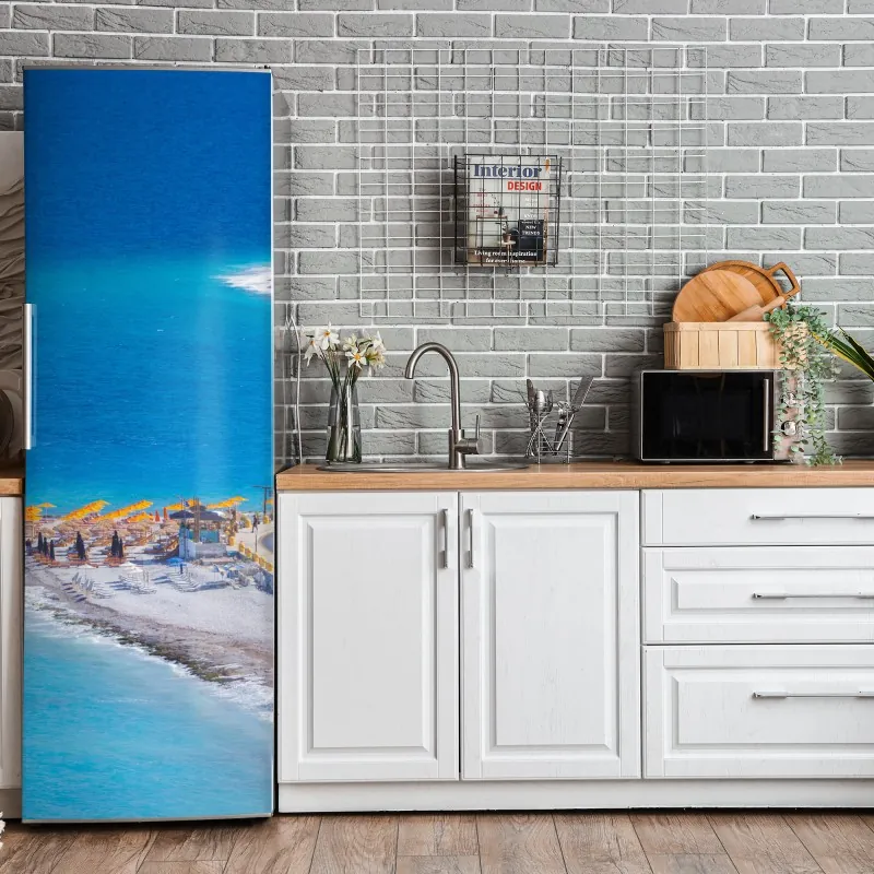 Naklejka na lodówkę zachód słońca nad wydmami Grace Bay – Wallissimo®