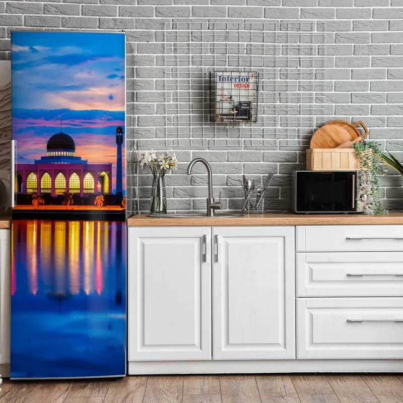 Naklejka na lodówkę delikatny różowy bukiet eustomy – Wallissimo®