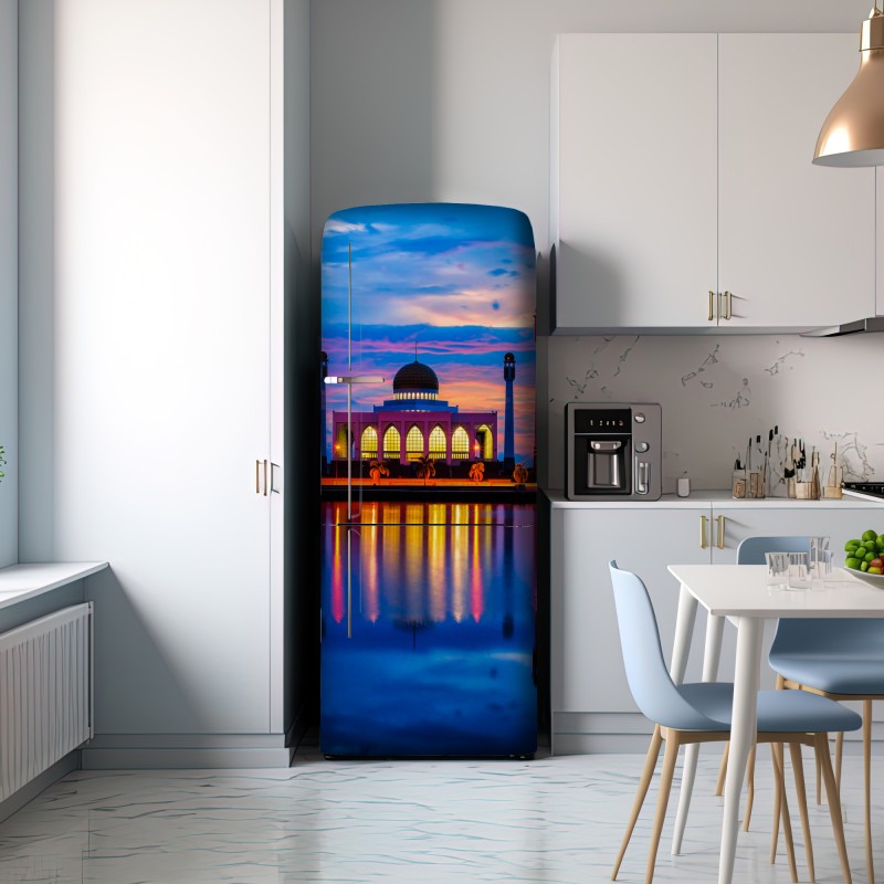 Naklejka na lodówkę zachód słońca przy meczecie w Songkhla – Wallissimo® Naklejka na lodówkę zachód słońca przy meczecie w Songkhla – Wallissimo®