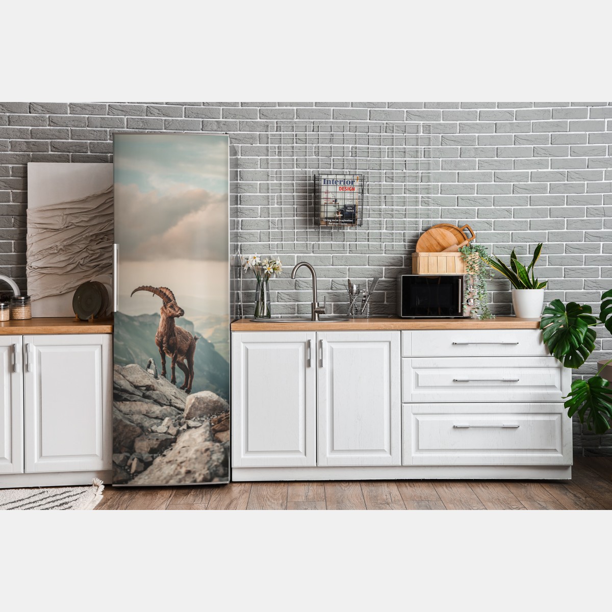 Naklejka na lodówkę kozica alpejska na skalistym grzbiecie – Wallissimo® Naklejka na lodówkę kozica alpejska na skalistym grzbiecie – Wallissimo®