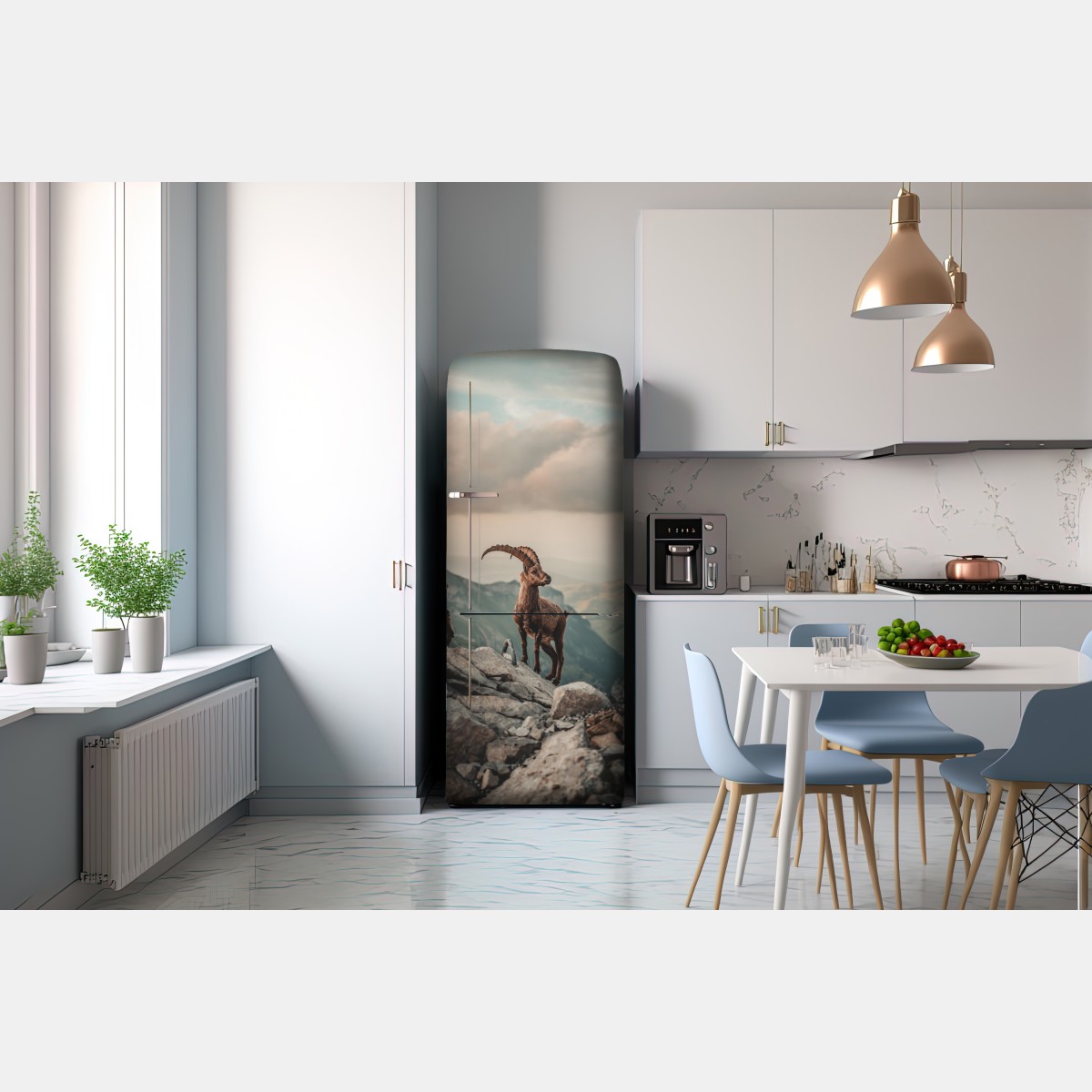 Naklejka na lodówkę kozica alpejska na skalistym grzbiecie – Wallissimo® Naklejka na lodówkę kozica alpejska na skalistym grzbiecie – Wallissimo®