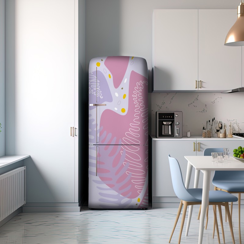 Naklejka na lodówkę delikatna pastelowa kompozycja botaniczna – Wallissimo® Naklejka na lodówkę delikatna pastelowa kompozycja botaniczna – Wallissimo®