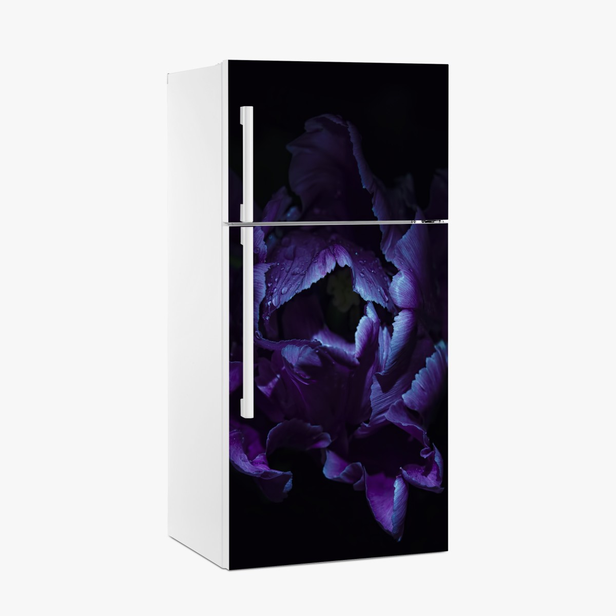 Fridge sticker purple tulip in ultraviolet glow – Wallissimo®