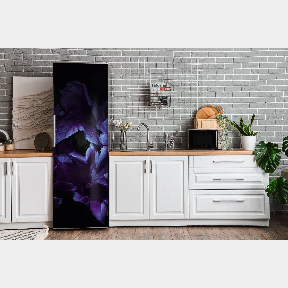 Naklejka na lodówkę fioletowy tulipan w ultrafiolecie – Wallissimo® Naklejka na lodówkę fioletowy tulipan w ultrafiolecie – Wallissimo®