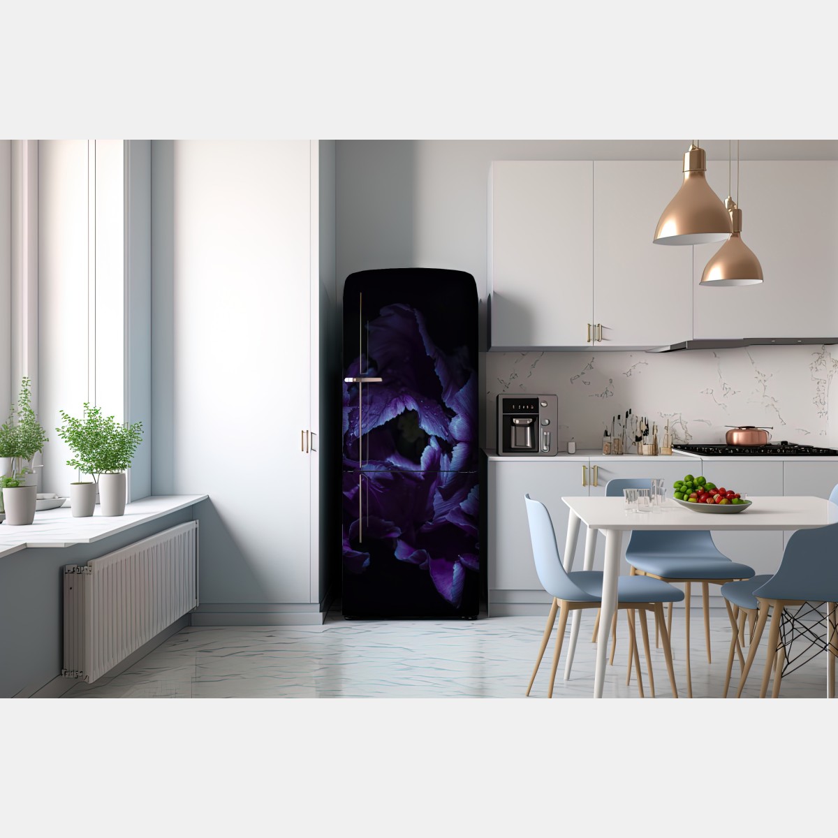 Naklejka na lodówkę fioletowy tulipan w ultrafiolecie – Wallissimo® Naklejka na lodówkę fioletowy tulipan w ultrafiolecie – Wallissimo®