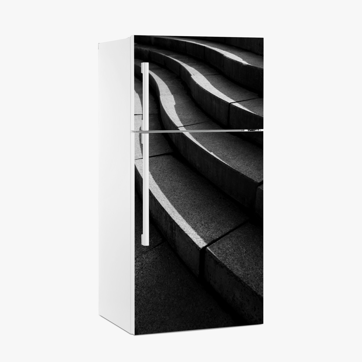 Fridge sticker curved concrete staircase in shadow – Wallissimo®