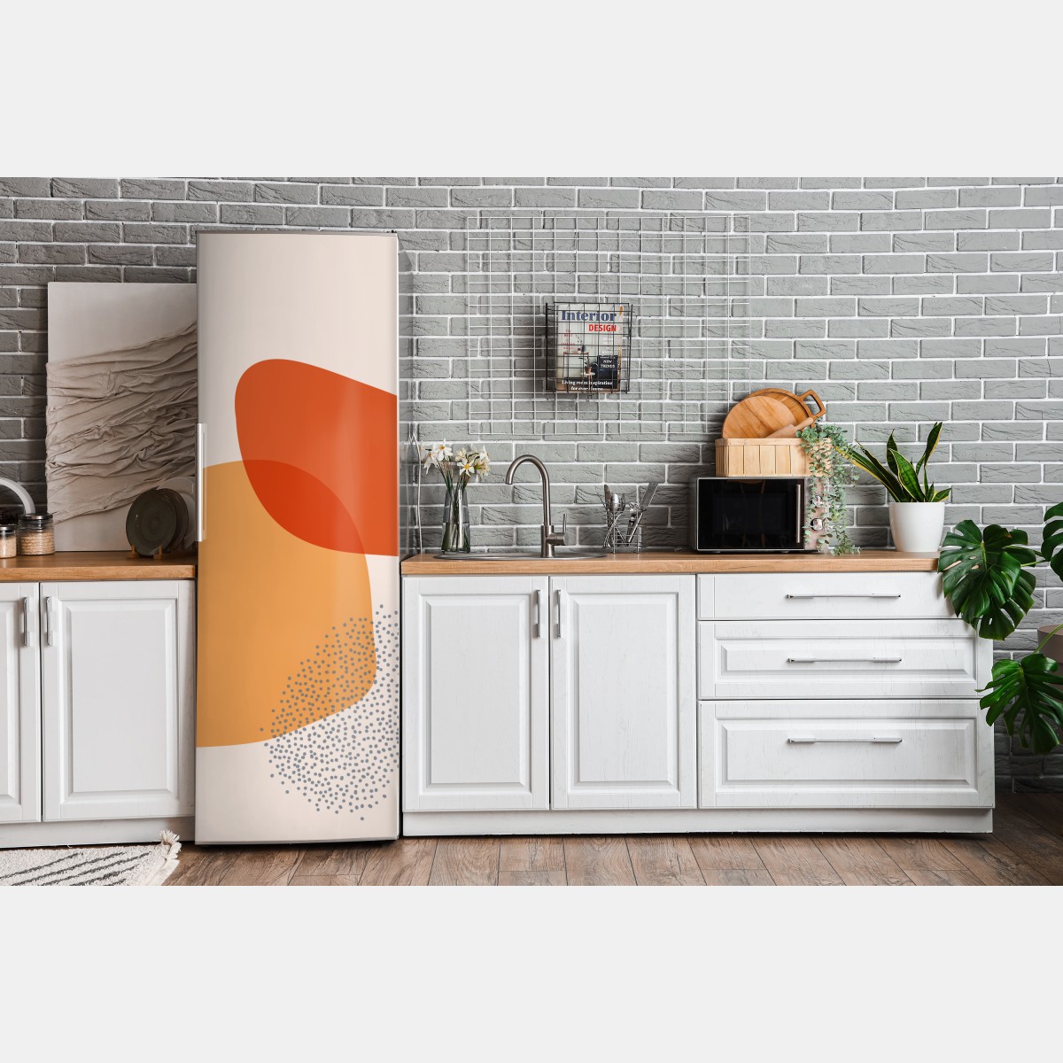 Naklejka na lodówkę ciepłe abstrakcyjne formy – Wallissimo® Naklejka na lodówkę ciepłe abstrakcyjne formy – Wallissimo®