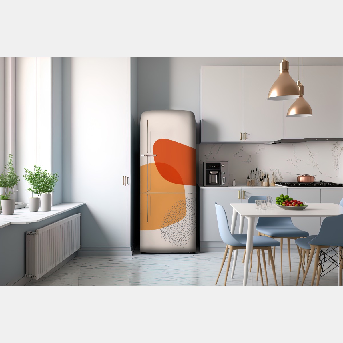 Naklejka na lodówkę ciepłe abstrakcyjne formy – Wallissimo® Naklejka na lodówkę ciepłe abstrakcyjne formy – Wallissimo®