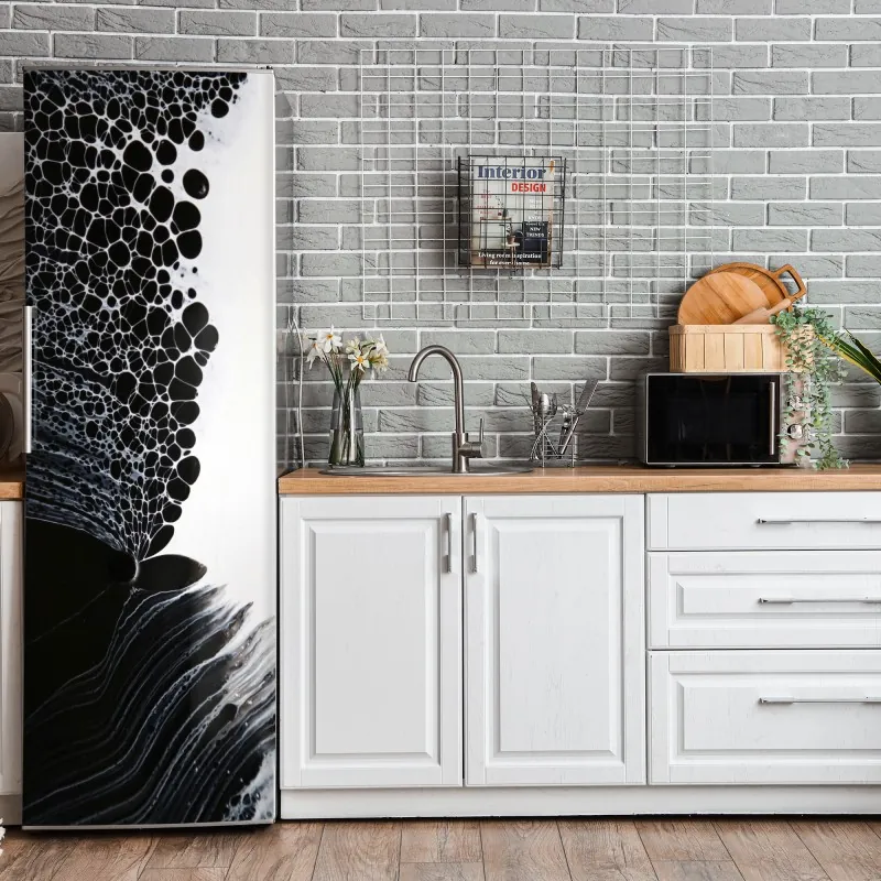 Naklejka na lodówkę tropikalny botaniczny wzór kwiatowy – Wallissimo®