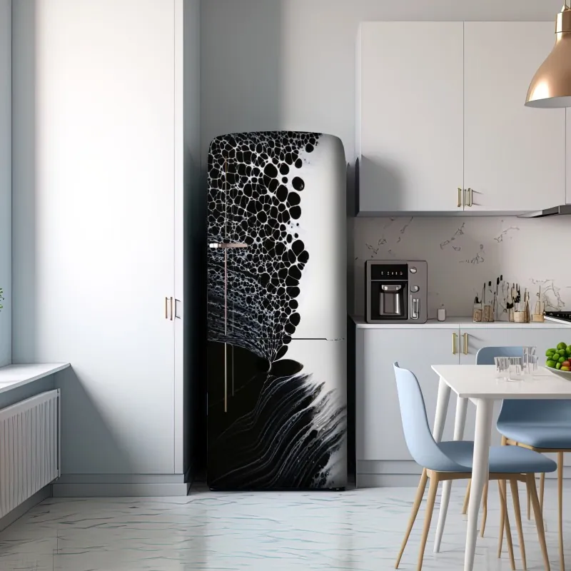 Naklejka na lodówkę monochromatyczny przepływ komórek – Wallissimo® Naklejka na lodówkę monochromatyczny przepływ komórek – Wallissimo®