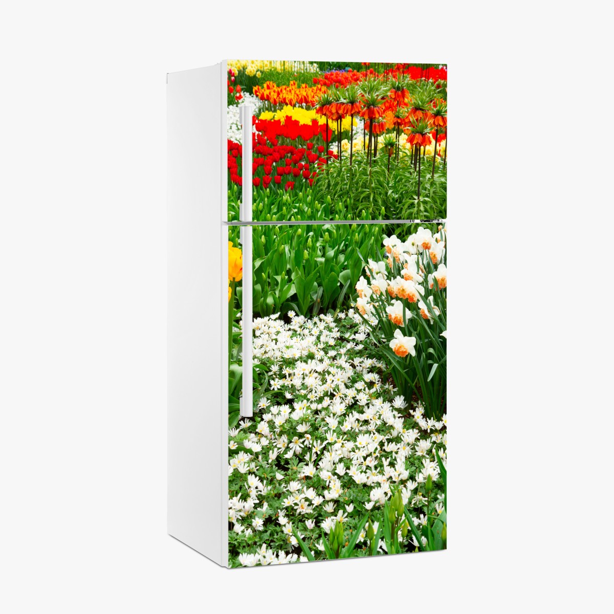 Fridge sticker vibrant spring flower garden – Wallissimo®