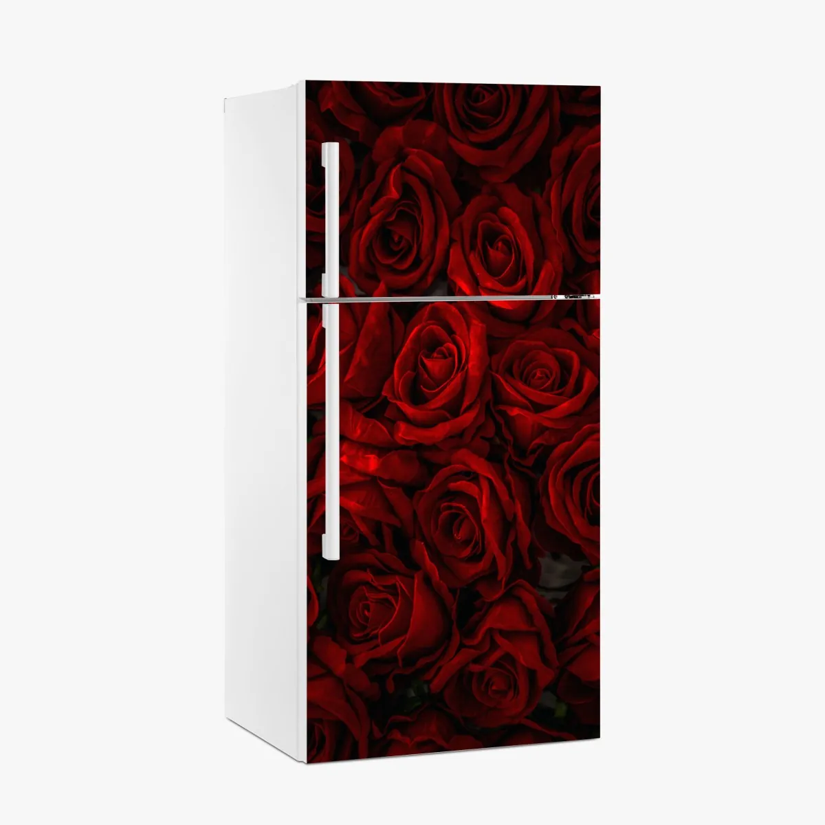 Naklejka na lodówkę intensywne czerwone róże z bliska – Wallissimo® Naklejka na lodówkę intensywne czerwone róże z bliska – Wallissimo®