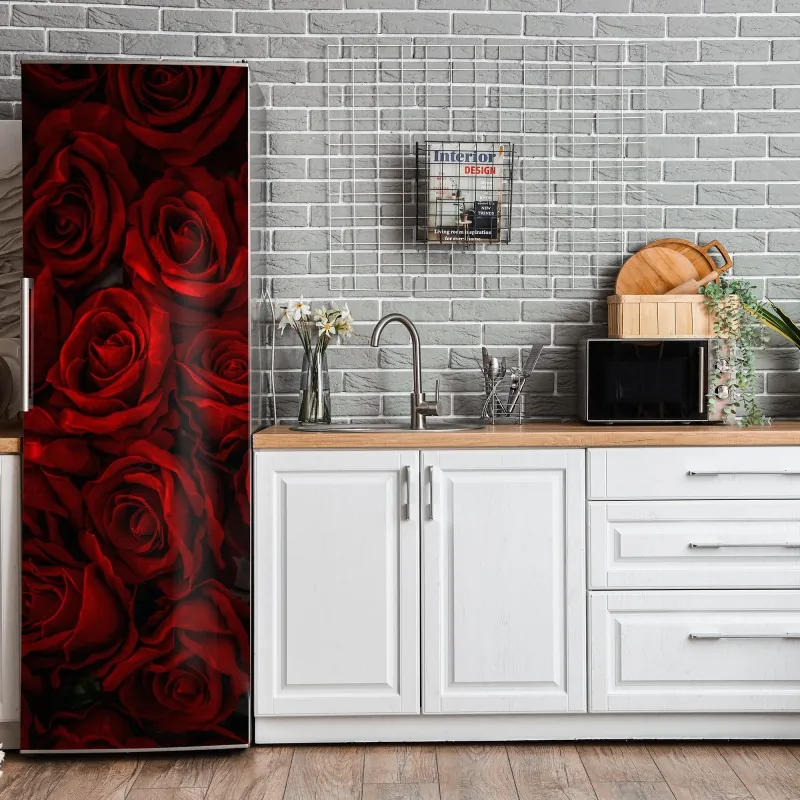 Naklejka na lodówkę oceaniczny błękit i złote zawirowania – Wallissimo®