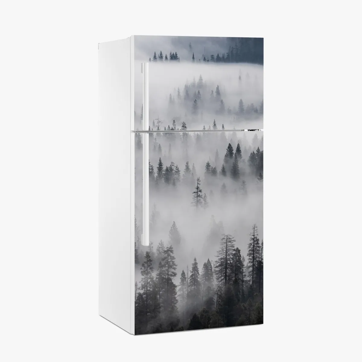 Naklejka na lodówkę mglisty las sosnowy – Wallissimo® Naklejka na lodówkę mglisty las sosnowy – Wallissimo®