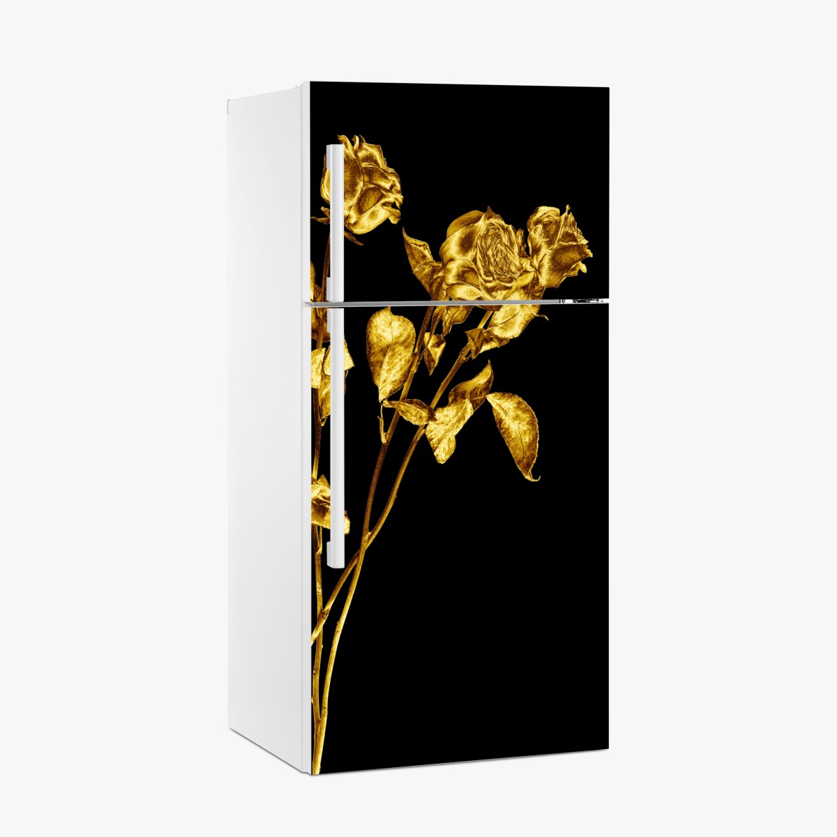 Fridge sticker golden roses on black – Wallissimo®