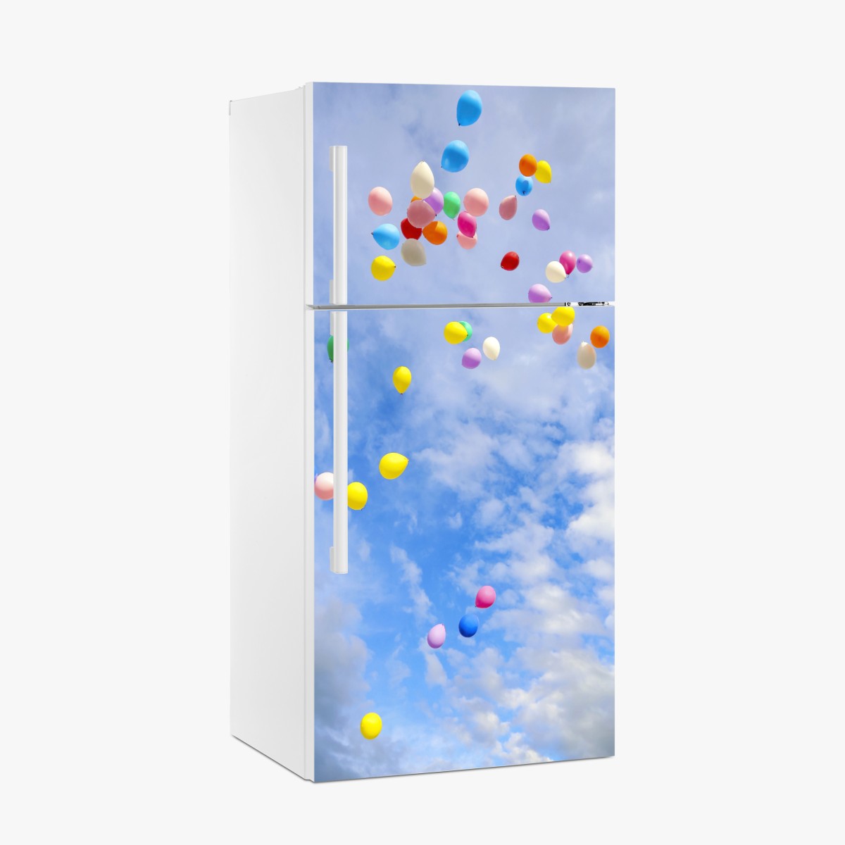 Fridge sticker colorful balloons drifting into the sky – Wallissimo®