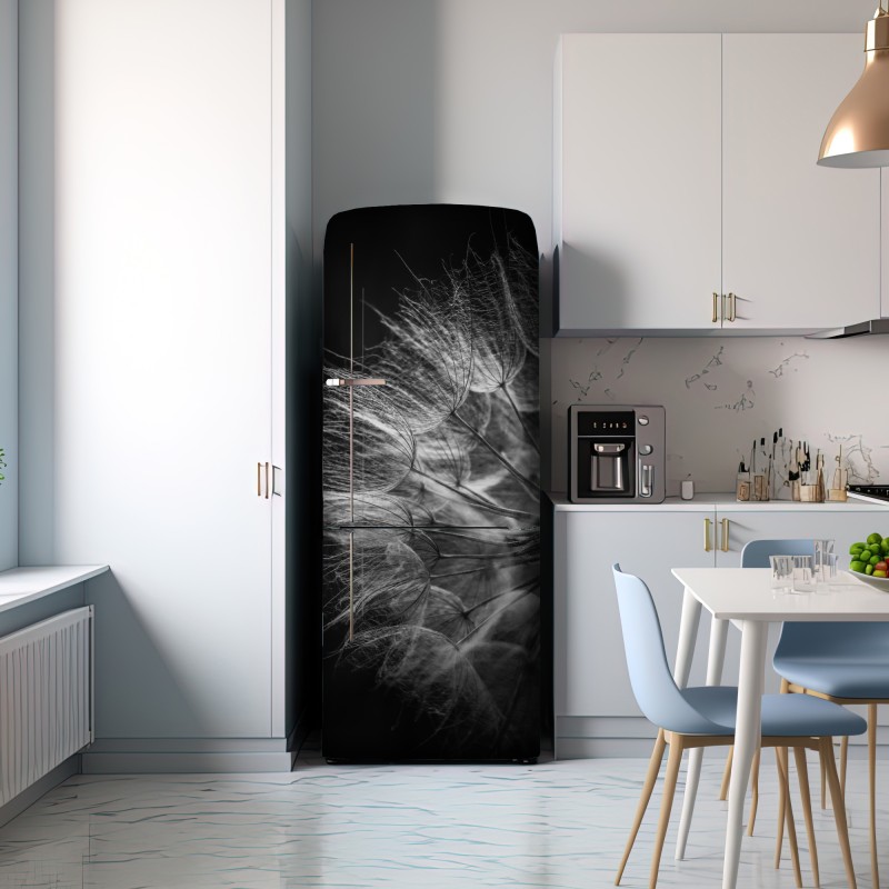 Naklejka na lodówkę delikatny puch dmuchawca w monochromie – Wallissimo® Naklejka na lodówkę delikatny puch dmuchawca w monochromie – Wallissimo®