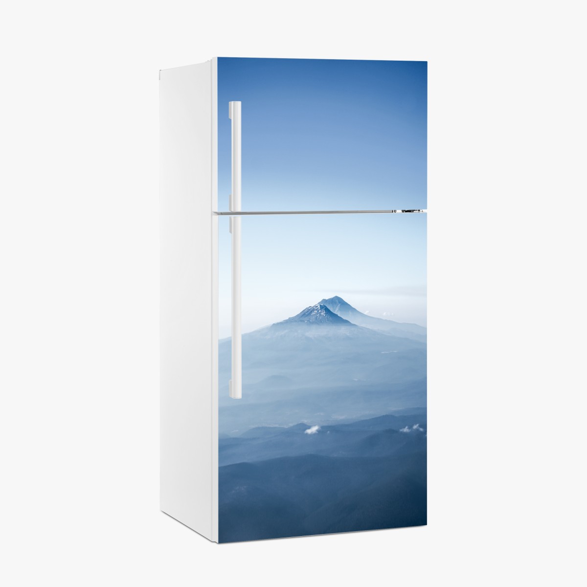 Fridge sticker misty blue mountain peaks – Wallissimo®