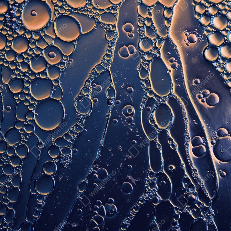 Naklejka na lodówkę niebiesko-złote abstrakcyjne bąbelki – Wallissimo® Naklejka na lodówkę niebiesko-złote abstrakcyjne bąbelki – Wallissimo®