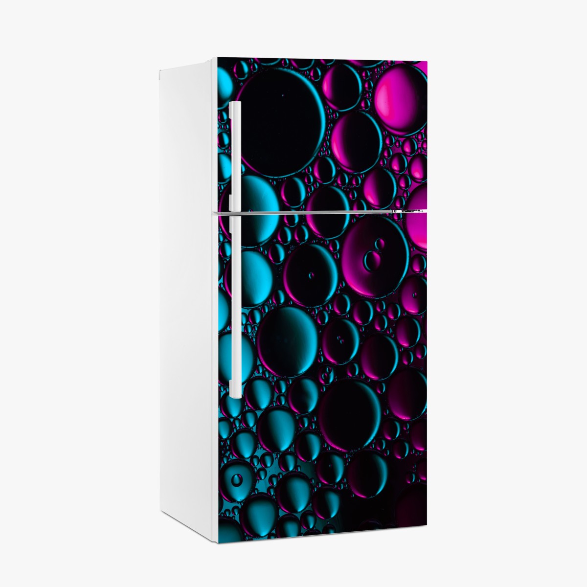 Fridge sticker turquoise and magenta bubble pattern – Wallissimo®
