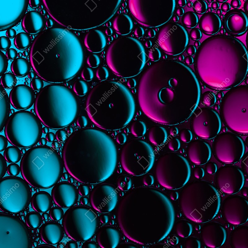 Naklejka na lodówkę turkusowo-magenta wzór bąbelków – Wallissimo® Naklejka na lodówkę turkusowo-magenta wzór bąbelków – Wallissimo®