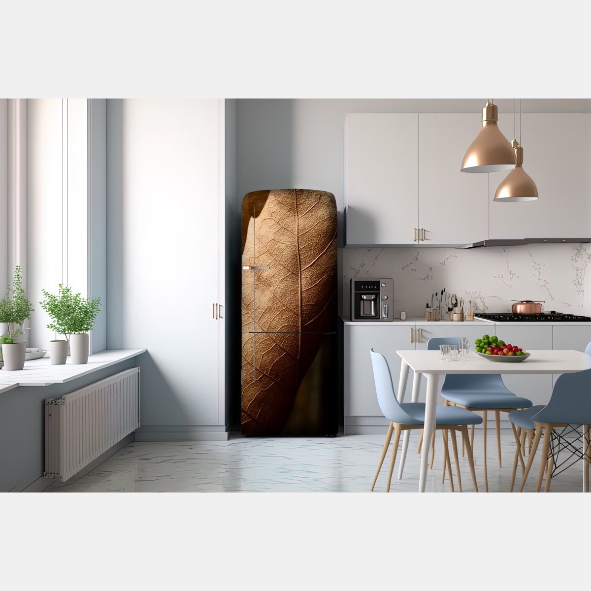 Naklejka na lodówkę tekstura suchego liścia w zbliżeniu – Wallissimo® Naklejka na lodówkę tekstura suchego liścia w zbliżeniu – Wallissimo®