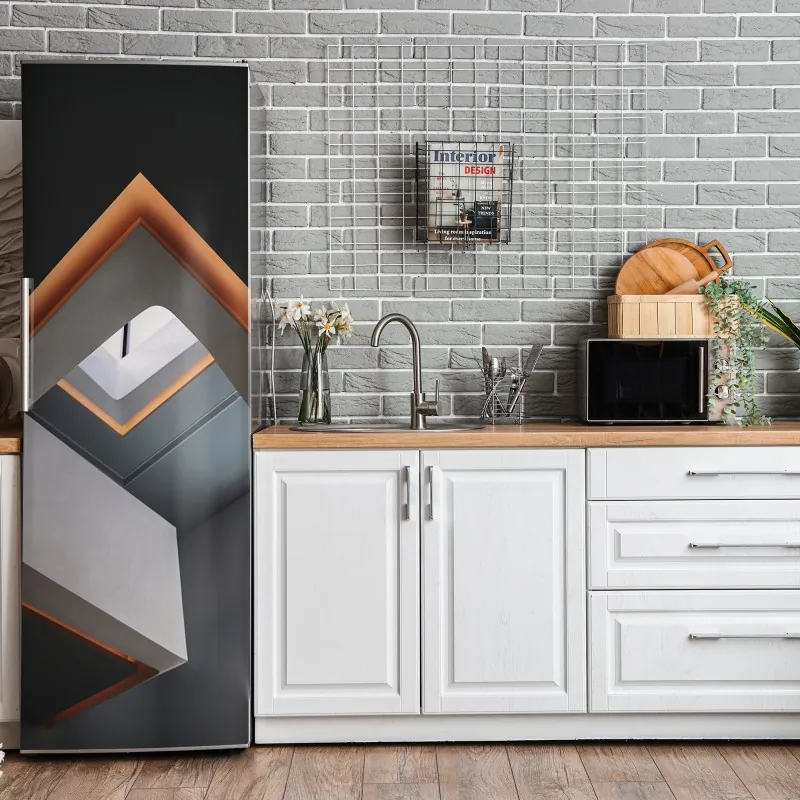 Naklejka na lodówkę geometryczne czerwone papierowe serce – Wallissimo®