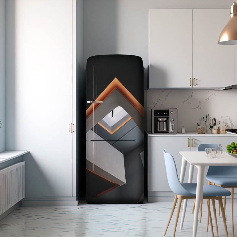 Naklejka na lodówkę minimalistyczne geometryczne wnętrze z świetlikiem – Wallissimo® Naklejka na lodówkę minimalistyczne geometryczne wnętrze z świetlikiem – Wallissimo®