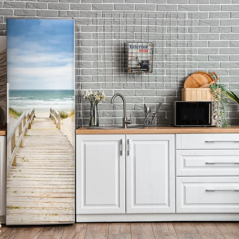 Naklejka na lodówkę złoty art deco łukowy wzór – Wallissimo®