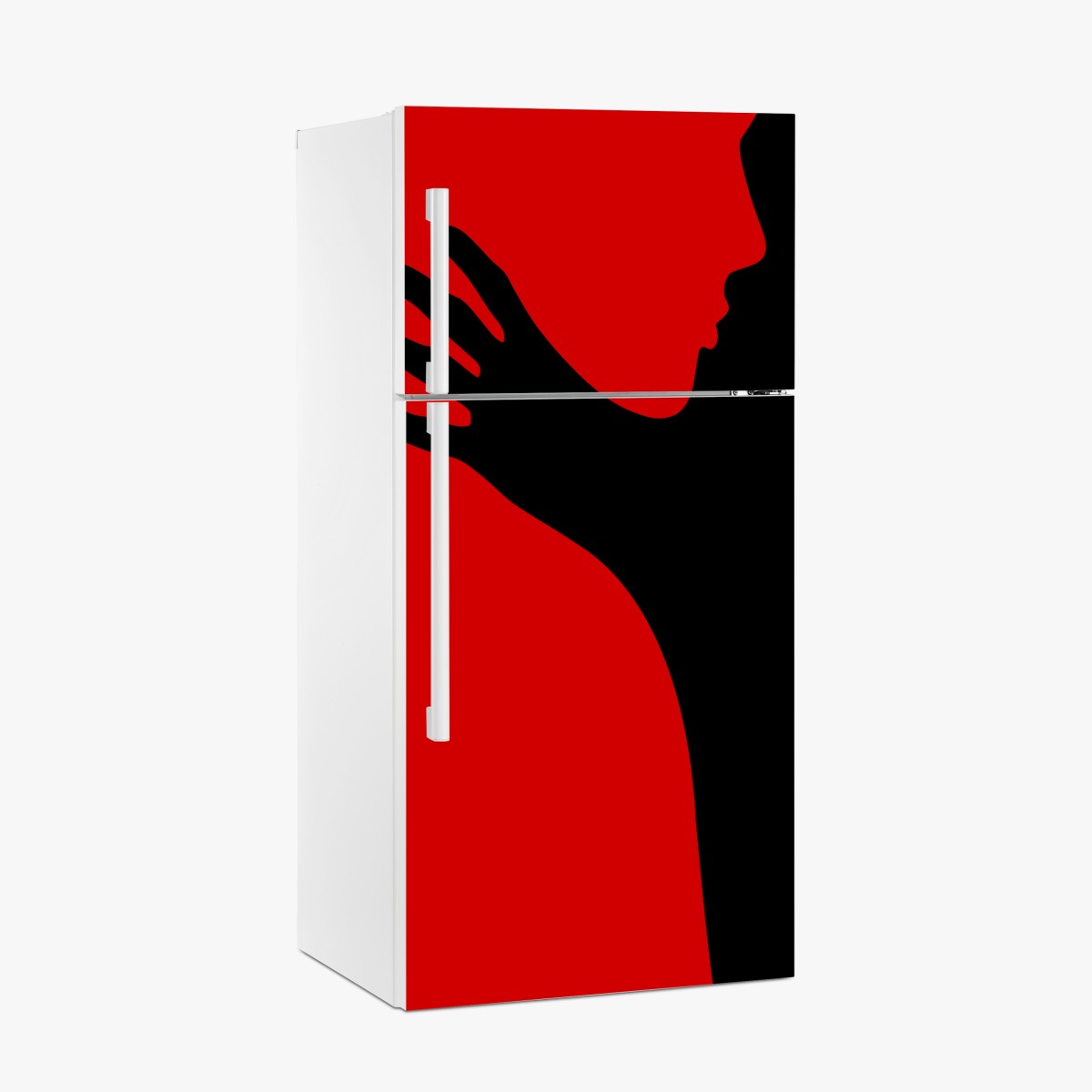 Fridge sticker bold red silhouette embrace – Wallissimo®