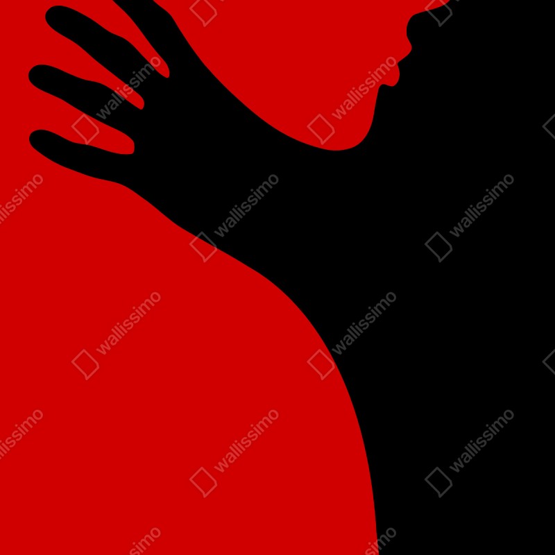 Naklejka na lodówkę odważna czerwono-czarna sylwetka – Wallissimo® Naklejka na lodówkę odważna czerwono-czarna sylwetka – Wallissimo®