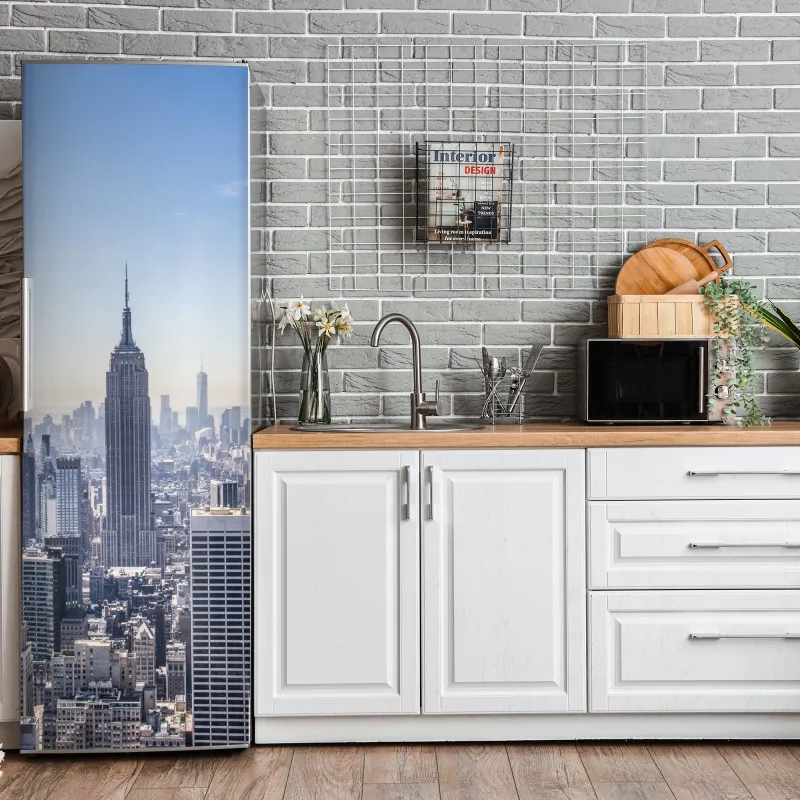 Naklejka na lodówkę trzy dmuchawce na turkusowym tle – Wallissimo®