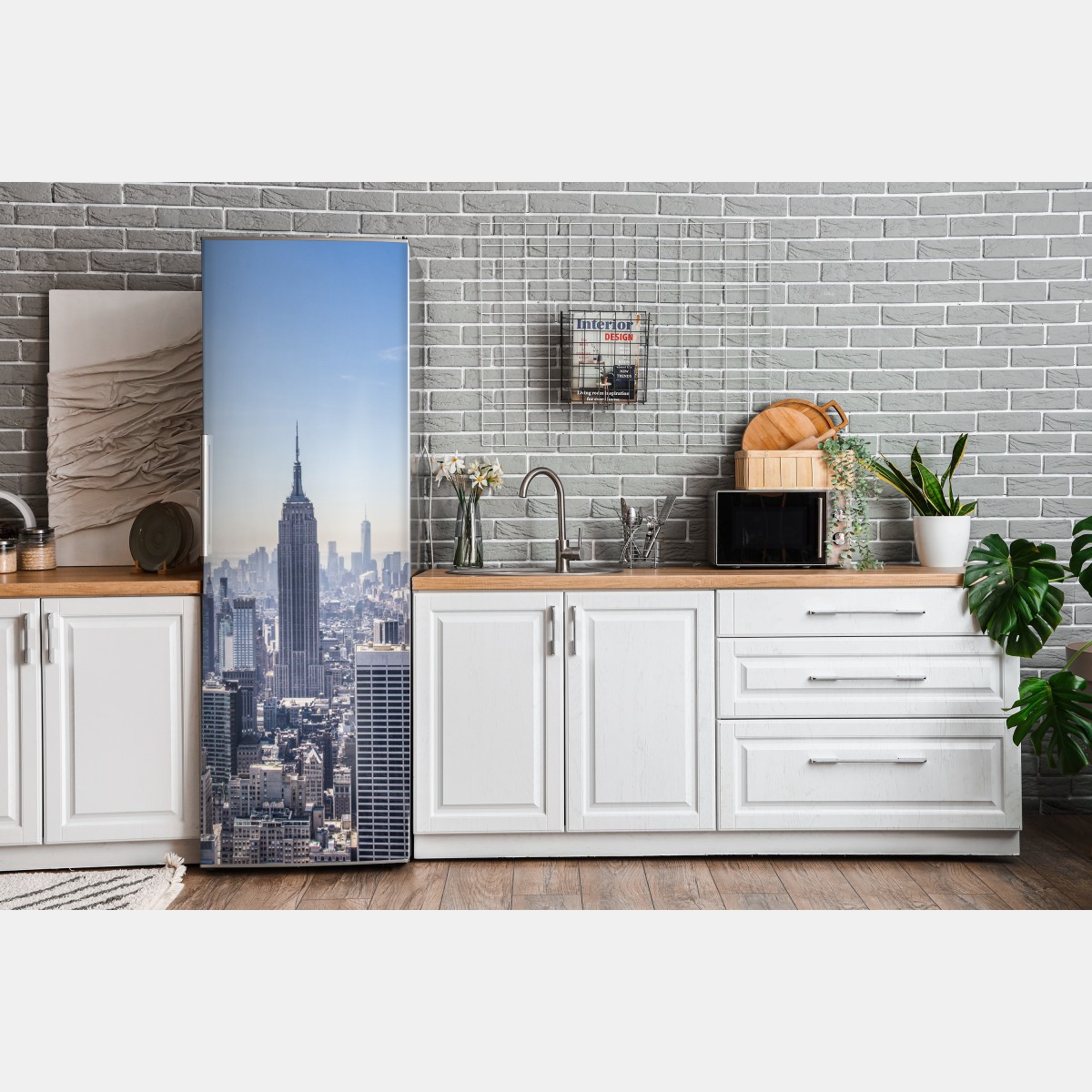 Naklejka na lodówkę panorama Nowego Jorku z Empire State Building – Wallissimo® Naklejka na lodówkę panorama Nowego Jorku z Empire State Building – Wallissimo®