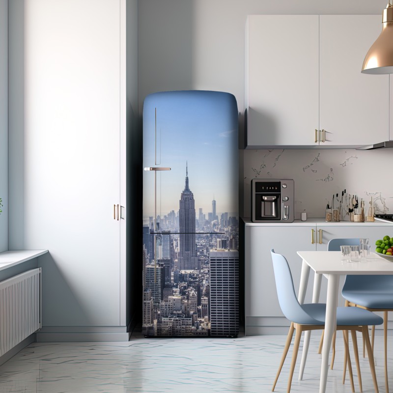 Naklejka na lodówkę panorama Nowego Jorku z Empire State Building – Wallissimo® Naklejka na lodówkę panorama Nowego Jorku z Empire State Building – Wallissimo®