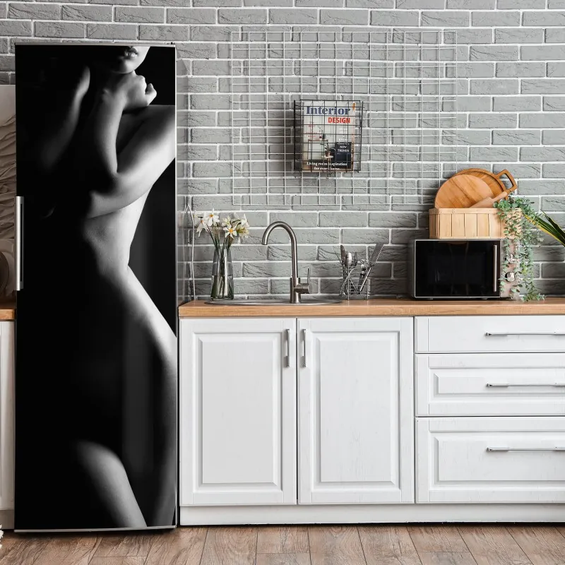 Naklejka na lodówkę koi, lilie wodne i ważki na błękitnym stawie – Wallissimo®