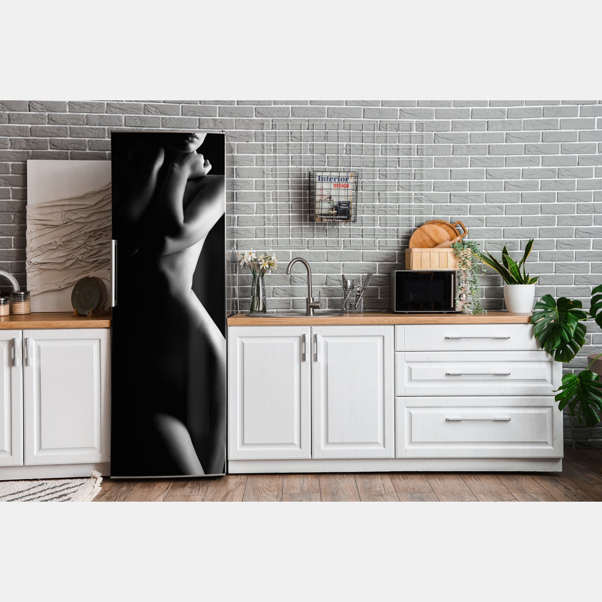 Naklejka na lodówkę zmysłowa sylwetka kobiecej formy – Wallissimo® Naklejka na lodówkę zmysłowa sylwetka kobiecej formy – Wallissimo®