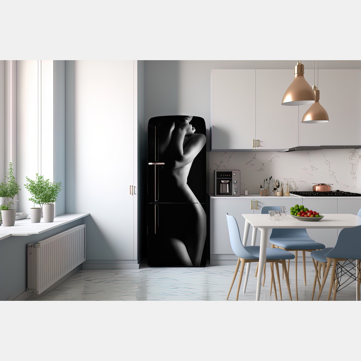 Naklejka na lodówkę zmysłowa sylwetka kobiecej formy – Wallissimo® Naklejka na lodówkę zmysłowa sylwetka kobiecej formy – Wallissimo®