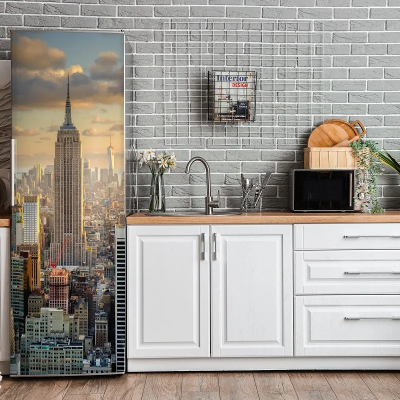 Naklejka na lodówkę vintage wzór różany w odcieniach różu – Wallissimo®