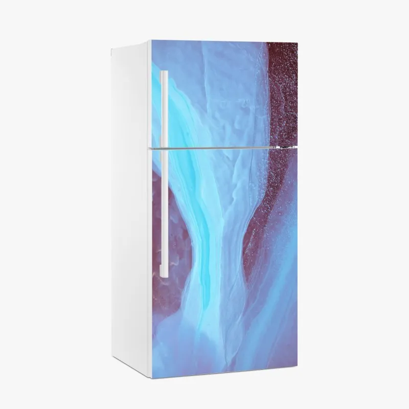 Naklejka na lodówkę eteryczna turkusowo-różowa marmurowa abstrakcja