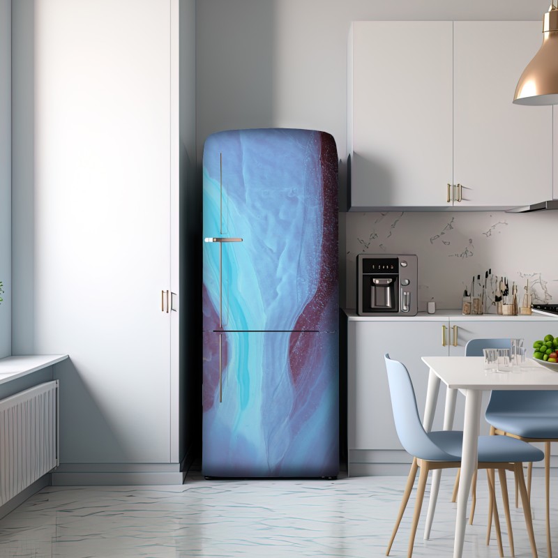 Naklejka na lodówkę eteryczna turkusowo-różowa marmurowa abstrakcja – Wallissimo® Naklejka na lodówkę eteryczna turkusowo-różowa marmurowa abstrakcja – Wallissimo®