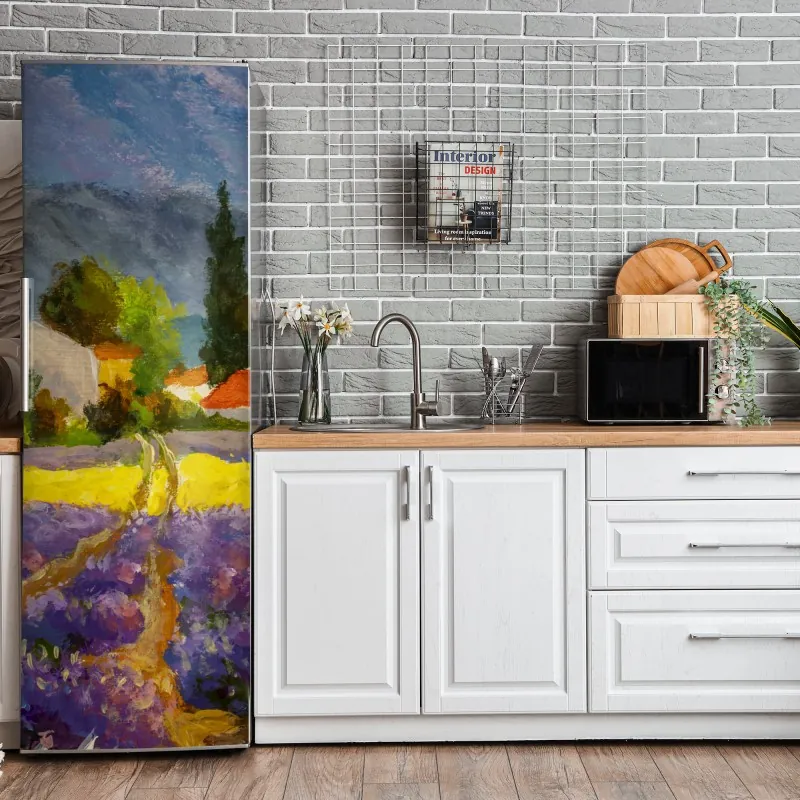 Naklejka na lodówkę ciemna faktura marmuru – Wallissimo®