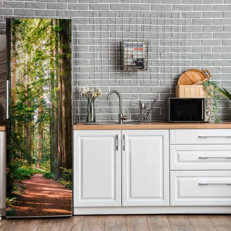 Naklejka na lodówkę nieskończona ściana czerwonych róż – Wallissimo®