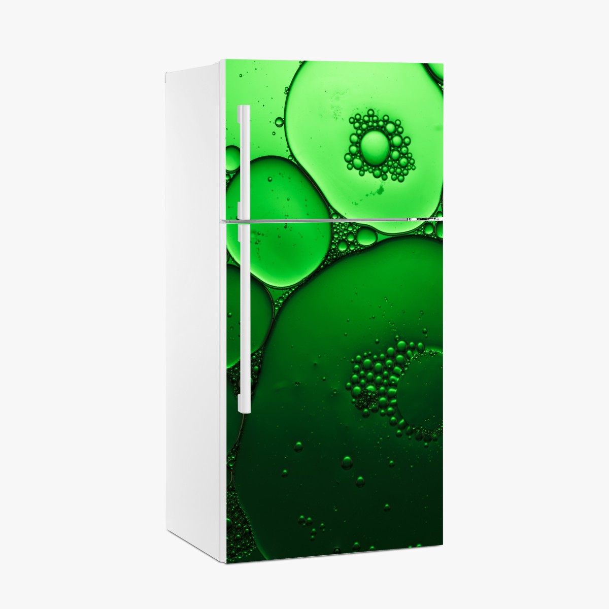 Fridge sticker green bubbles abstract composition – Wallissimo®