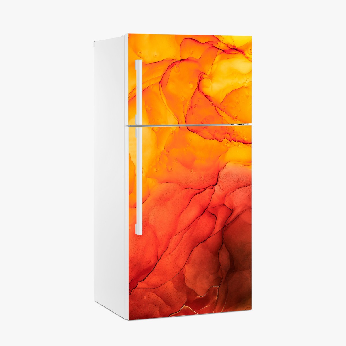 Fridge sticker vibrant orange alcohol ink abstract – Wallissimo®