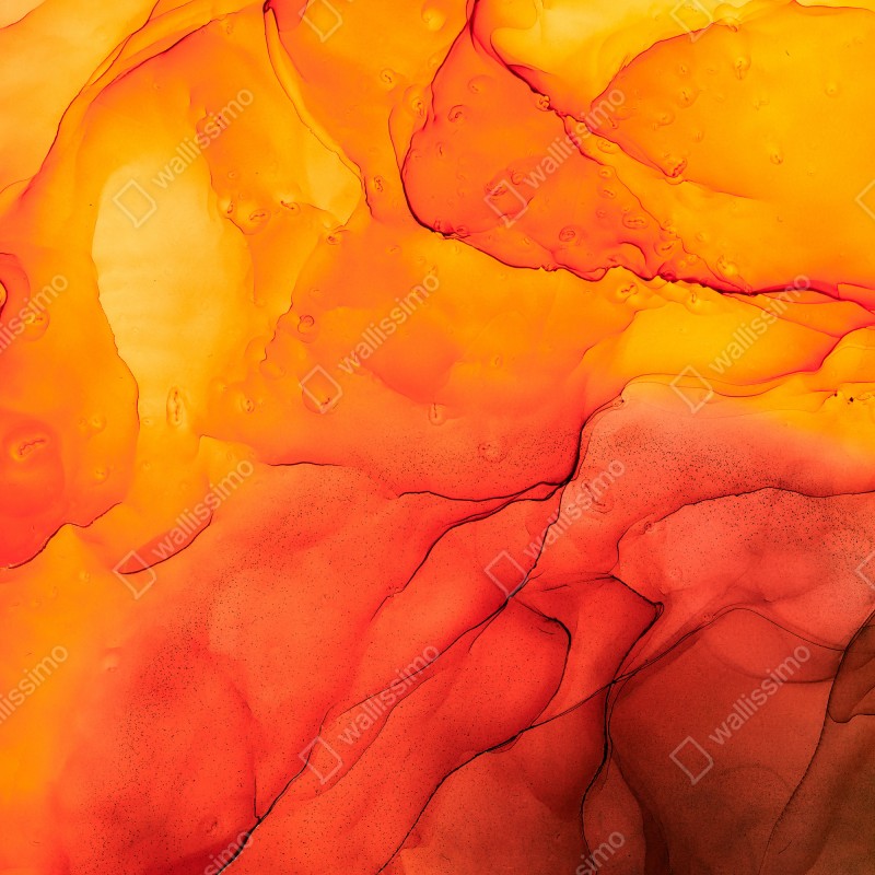 Naklejka na lodówkę abstrakcja alkoholowa w odcieniach pomarańczy – Wallissimo® Naklejka na lodówkę abstrakcja alkoholowa w odcieniach pomarańczy – Wallissimo®